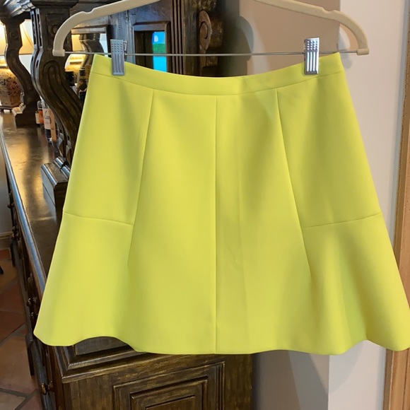 J. Crew Flare Mini Shirt in Lemon/Lime color - Picture 3 of 3